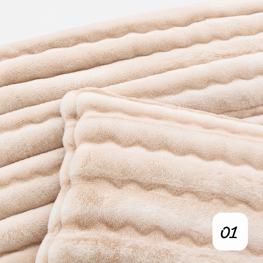 Wavy Rabbit Fur Bedding Set