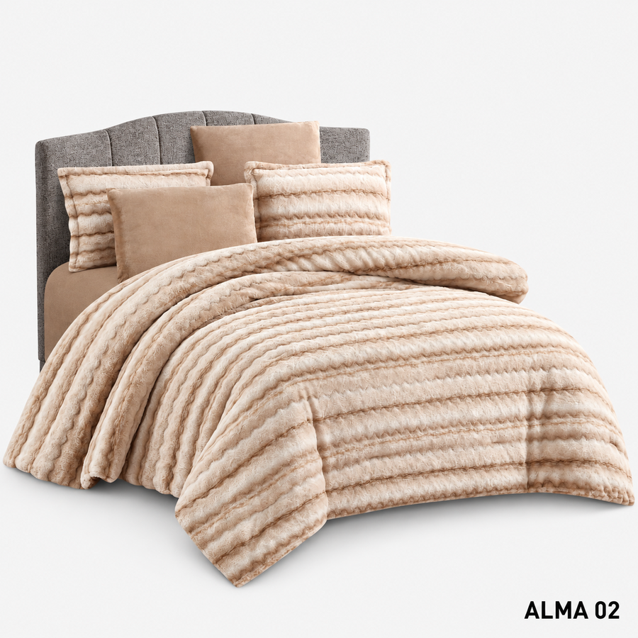 Wavy Rabbit Fur Bedding Set